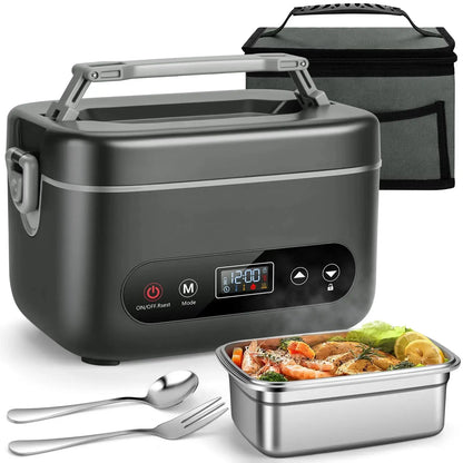 Portable Electric Lunch Box, USB-Rechargeable Heated Lunch Box, Food Heater for Home, Office, School and Picnic, Hard Shell Lunchbox #TOP PICKS - Color: BX60 black, Specification: BX60