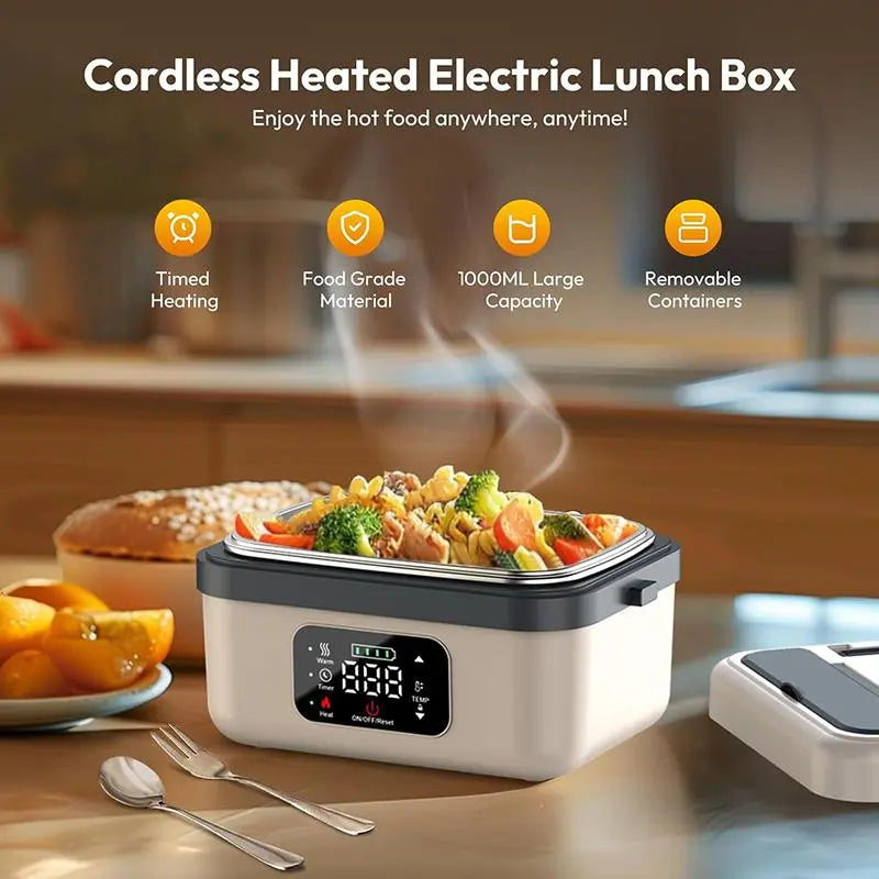 Portable Electric Lunch Box, USB-Rechargeable Heated Lunch Box, Food Heater for Home, Office, School and Picnic, Hard Shell Lunchbox #TOP PICKS