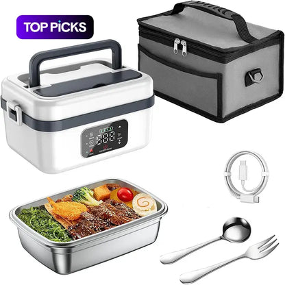Portable Electric Lunch Box, USB-Rechargeable Heated Lunch Box, Food Heater for Home, Office, School and Picnic, Hard Shell Lunchbox #TOP PICKS