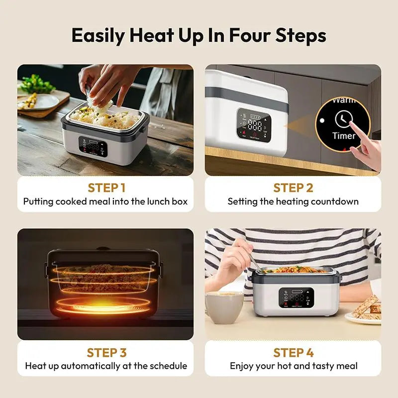 Portable Electric Lunch Box, USB-Rechargeable Heated Lunch Box, Food Heater for Home, Office, School and Picnic, Hard Shell Lunchbox #TOP PICKS