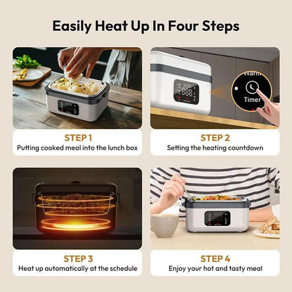 Portable Electric Lunch Box, USB-Rechargeable Heated Lunch Box, Food Heater for Home, Office, School and Picnic, Hard Shell Lunchbox #TOP PICKS